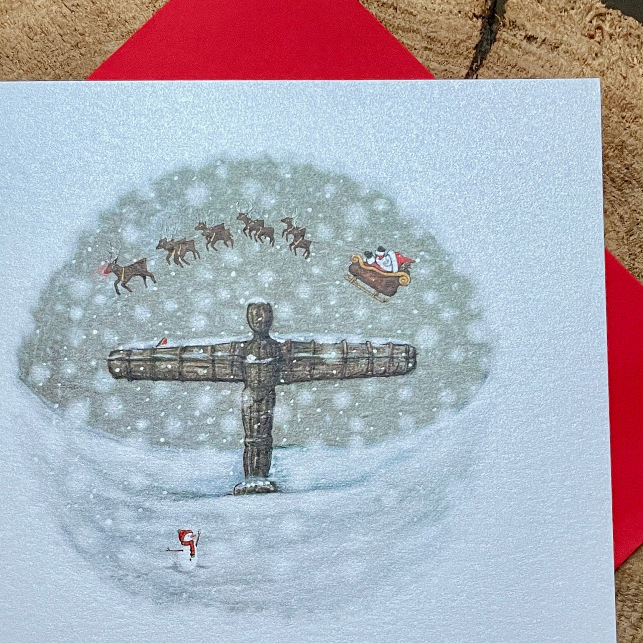 Card~Santa and the Angel