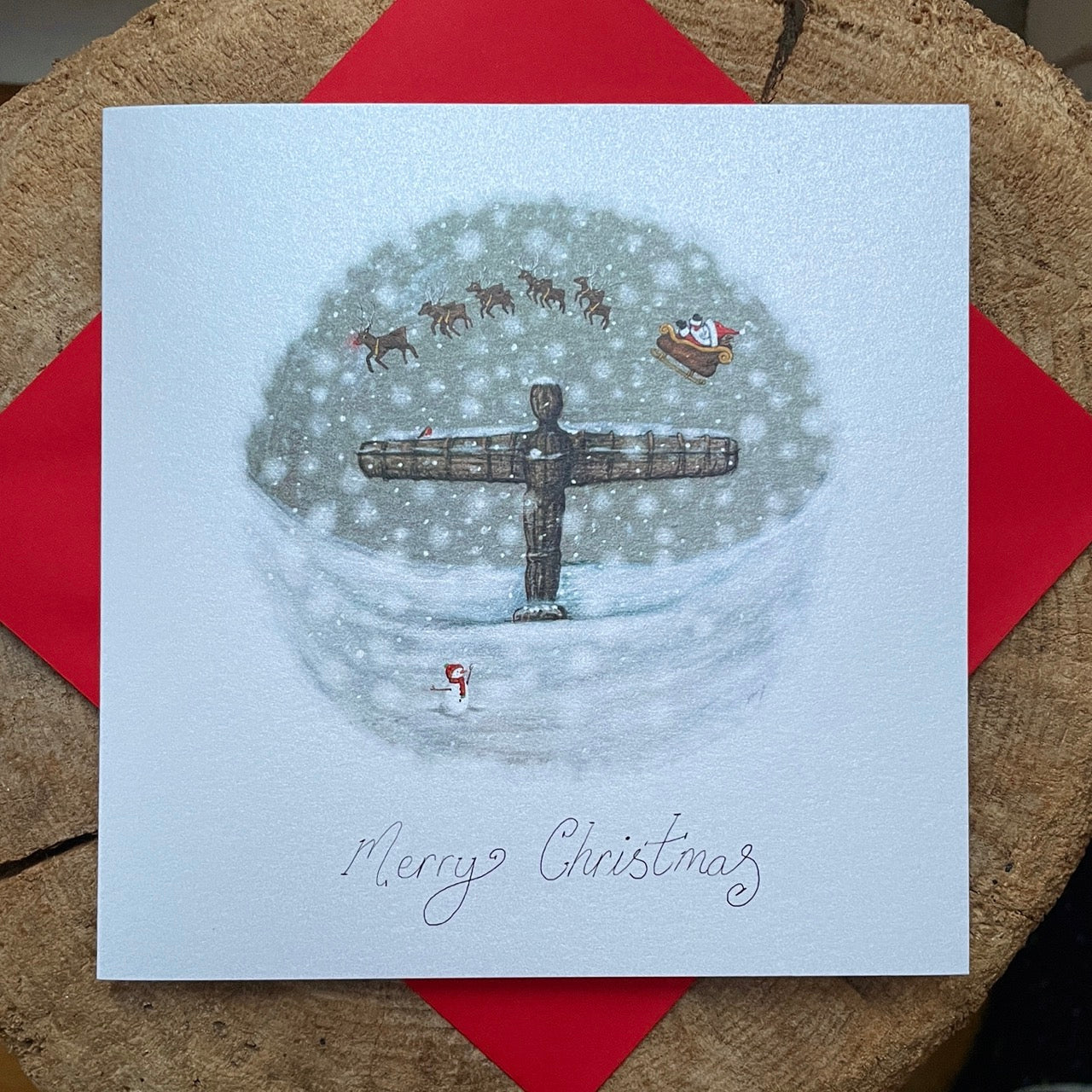 Card~Santa and the Angel