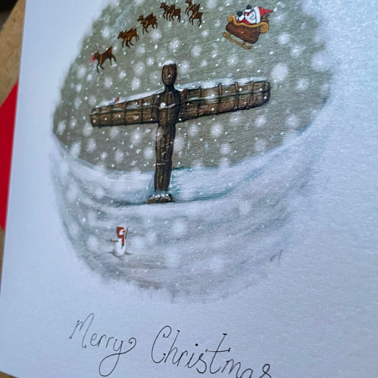 Card~Santa and the Angel