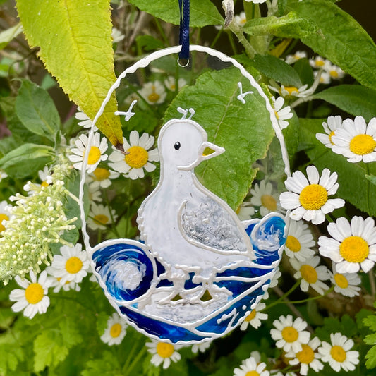 Seagulls~ Oval suncatcher