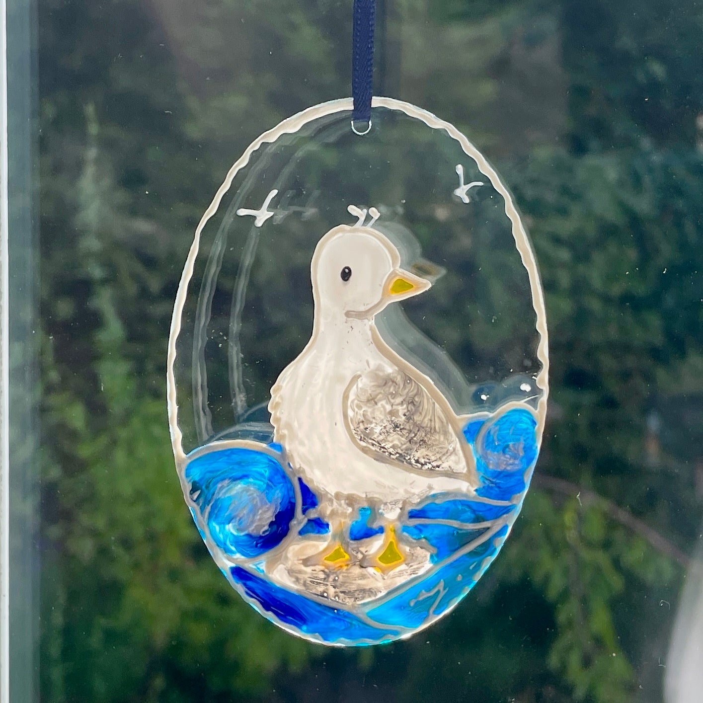Seagulls~ Oval suncatcher