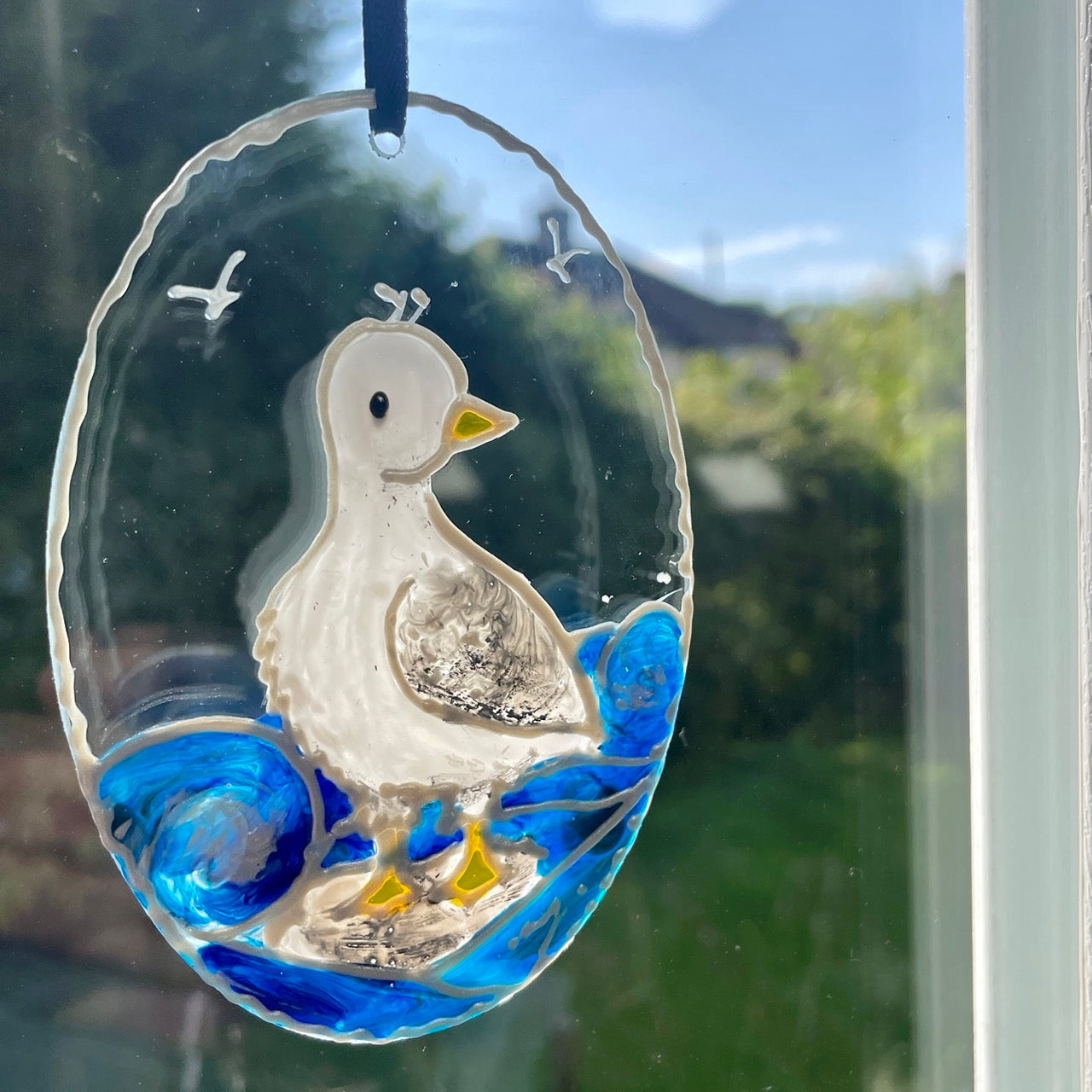 Seagulls~ Oval suncatcher