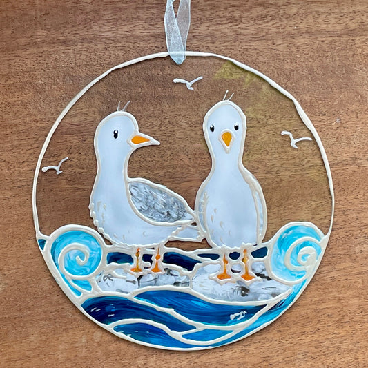 Seagulls~ Round suncatcher
