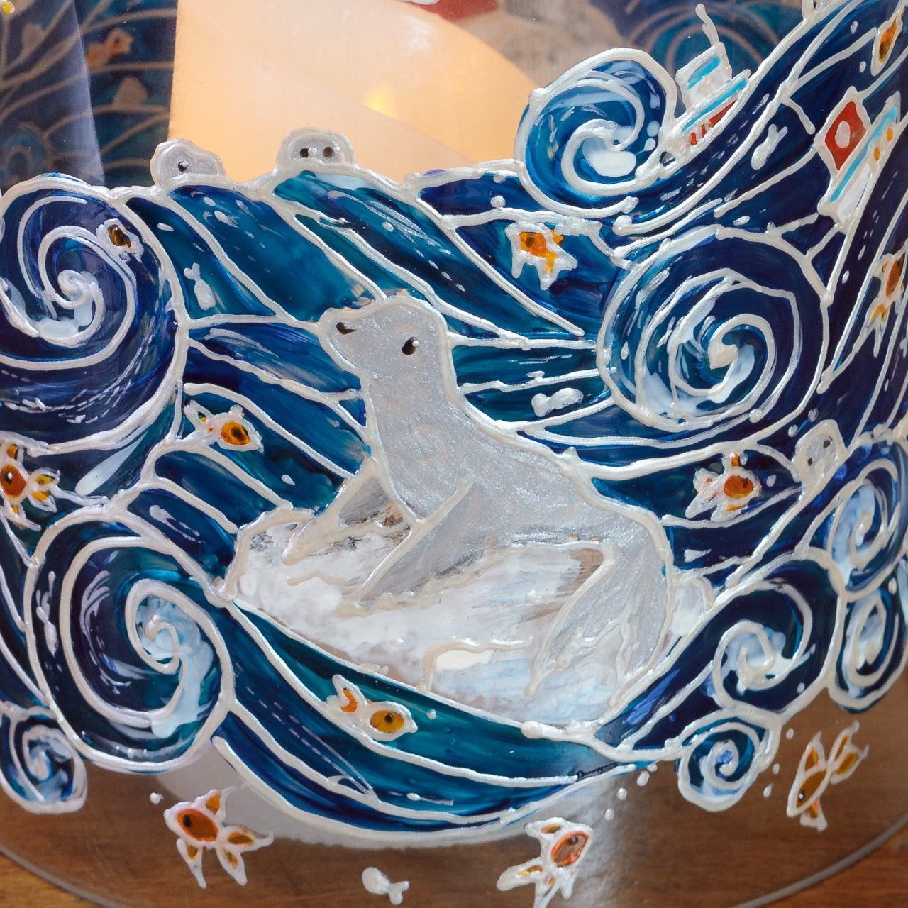 Seaside~ One of a kind dome candleholder