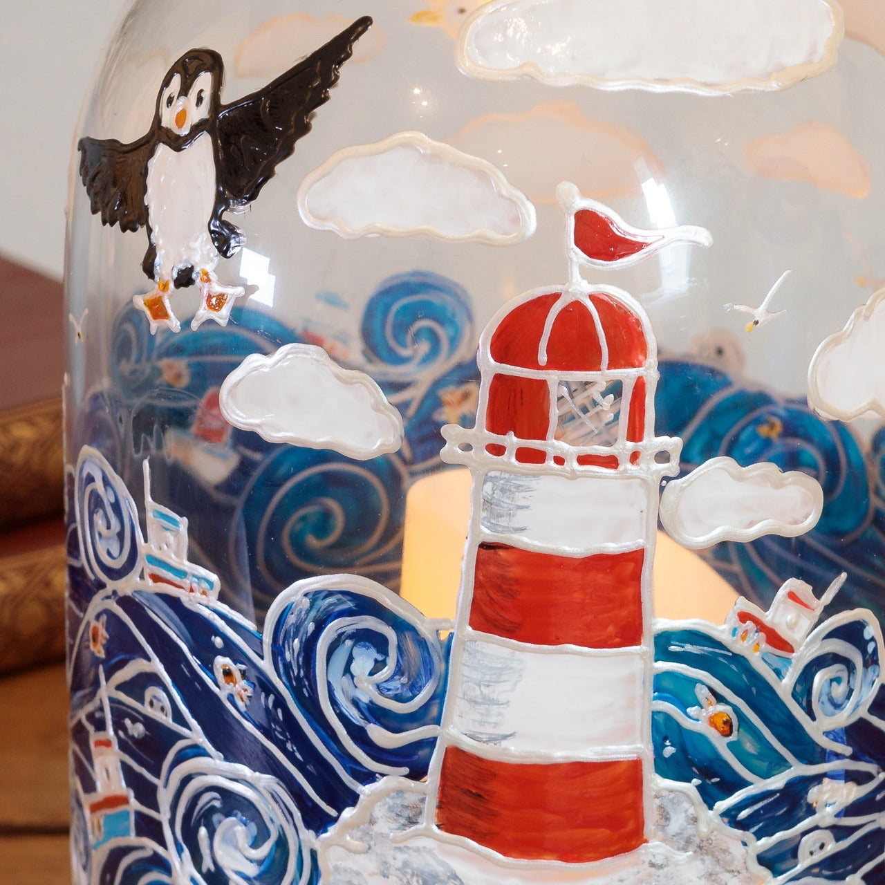 Seaside~ One of a kind dome candleholder