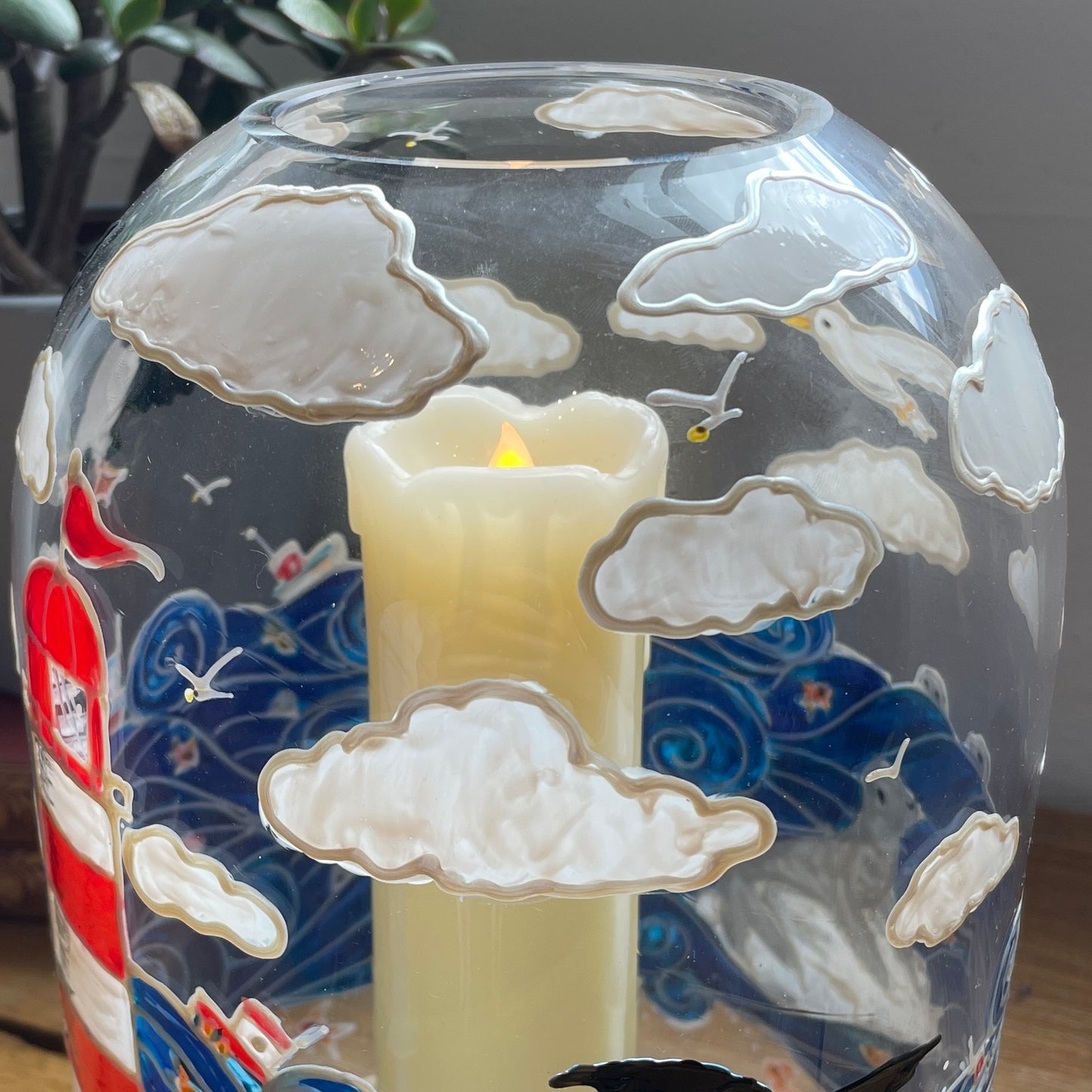 Seaside~ One of a kind dome candleholder