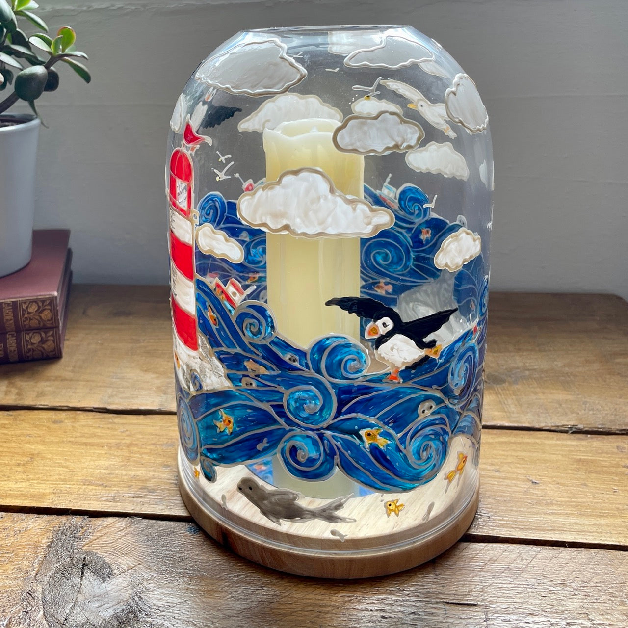 Seaside~ One of a kind dome candleholder