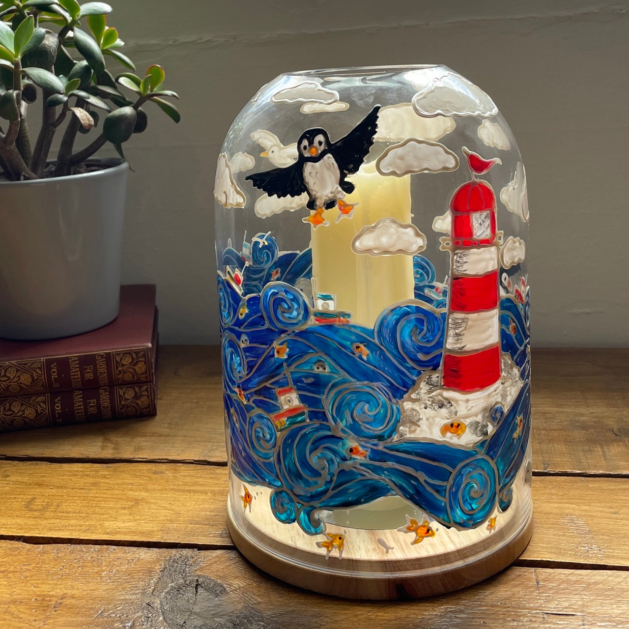 Seaside~ One of a kind dome candleholder