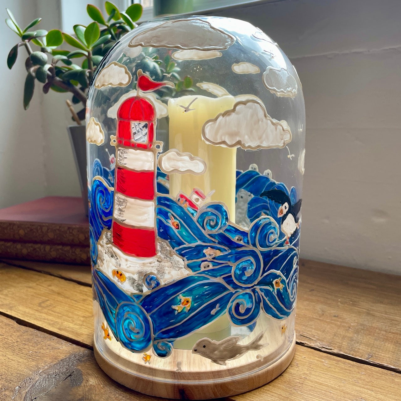 Seaside~ One of a kind dome candleholder