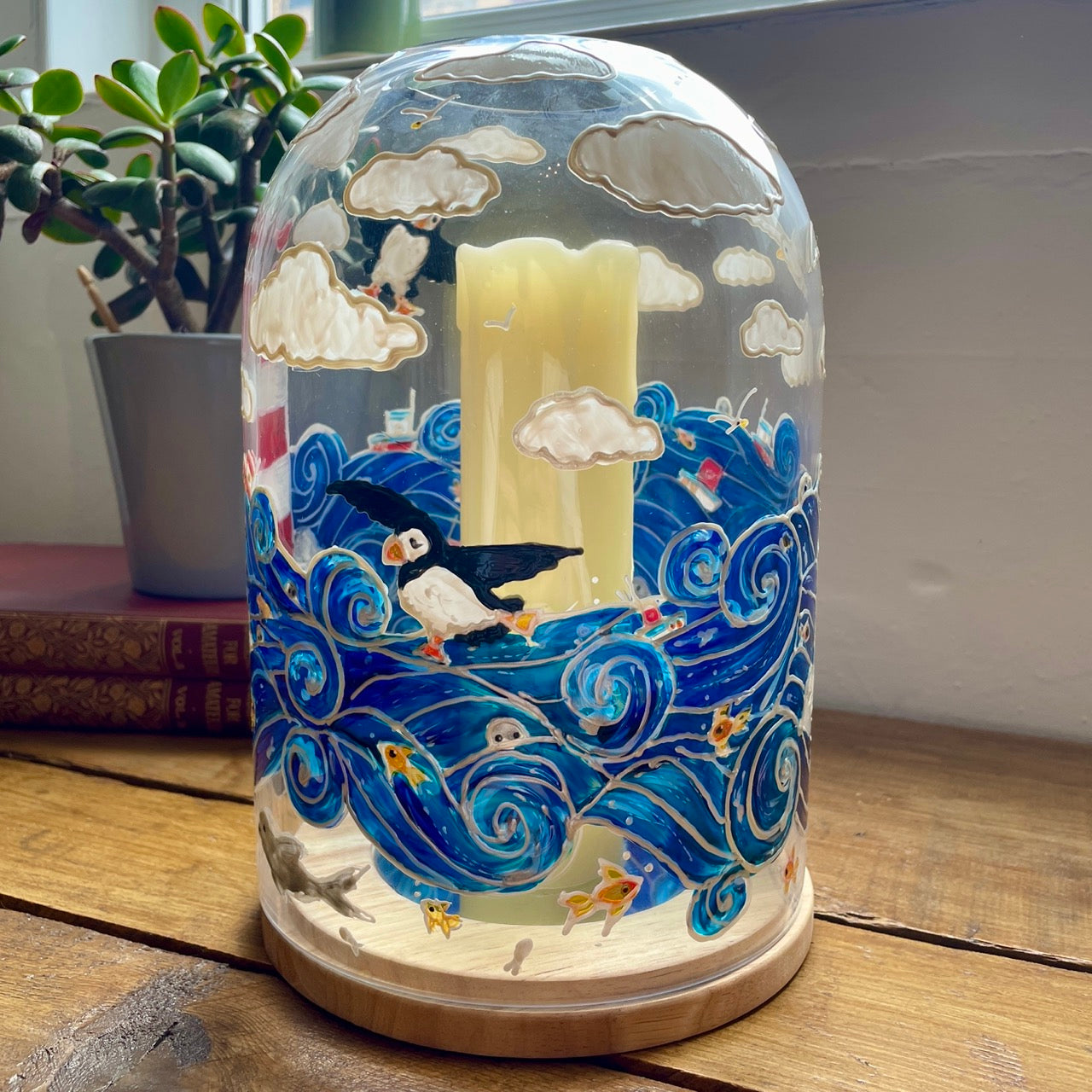 Seaside~ One of a kind dome candleholder