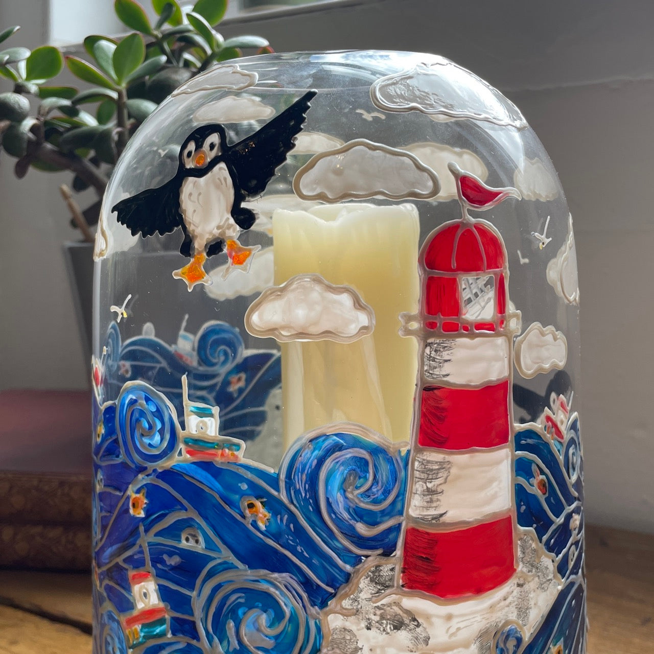 Seaside~ One of a kind dome candleholder
