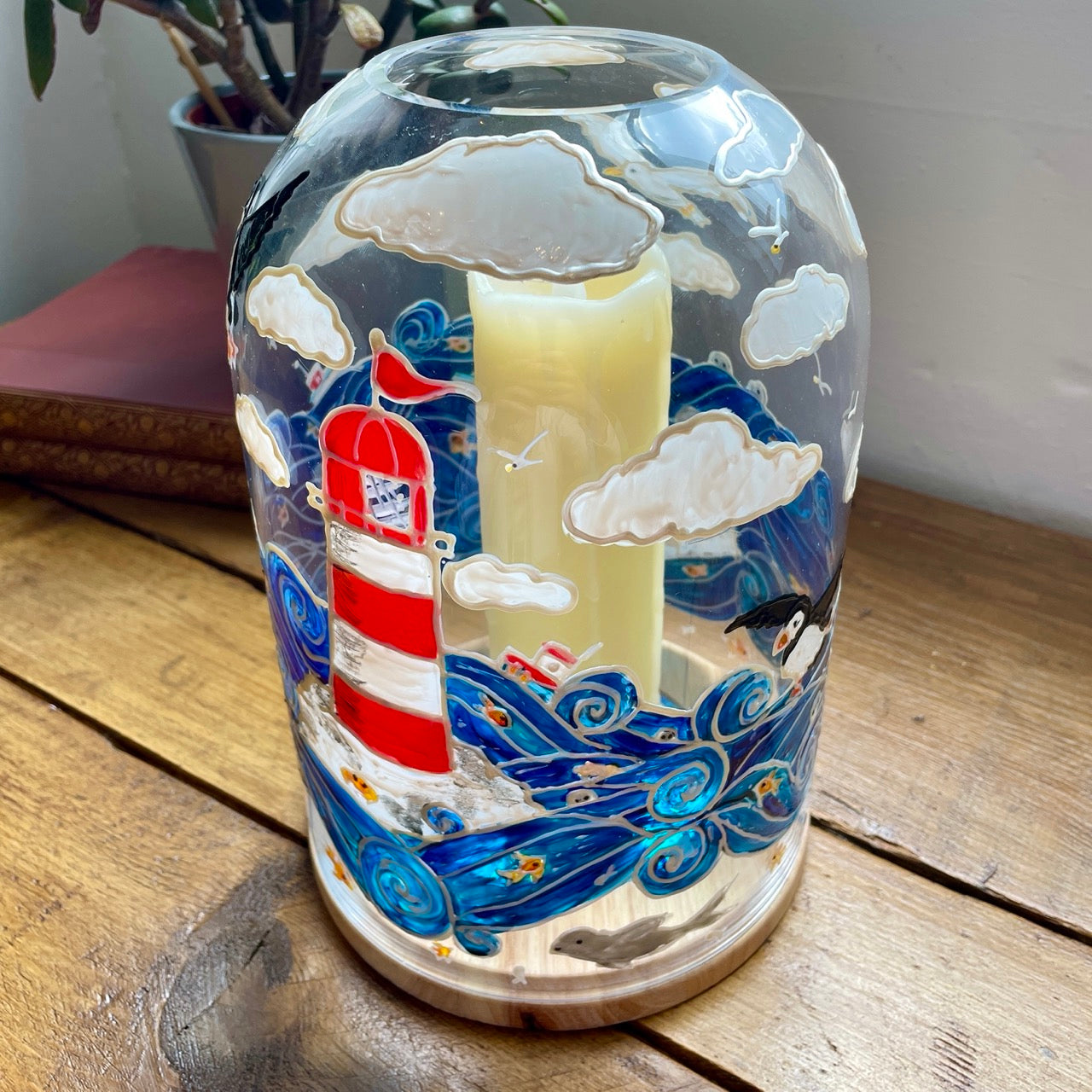 Seaside~ One of a kind dome candleholder