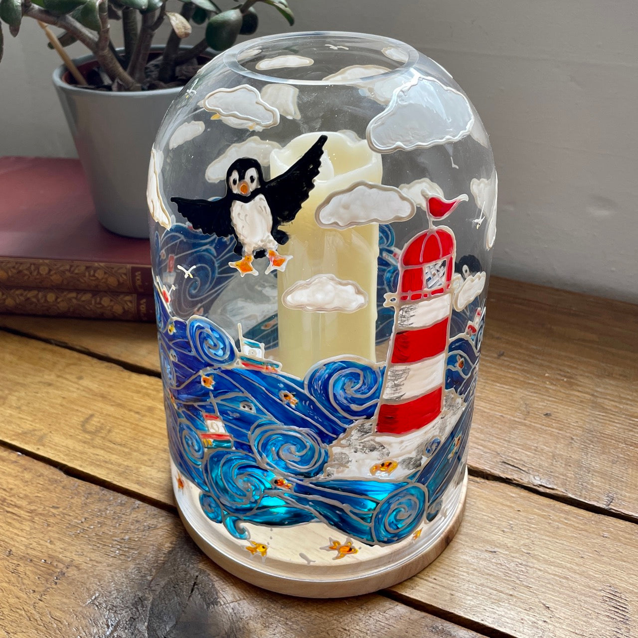 Seaside~ One of a kind dome candleholder