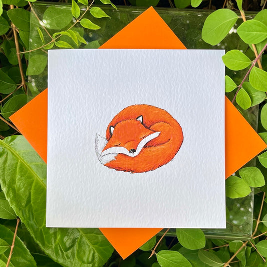 Card~Sleeping fox