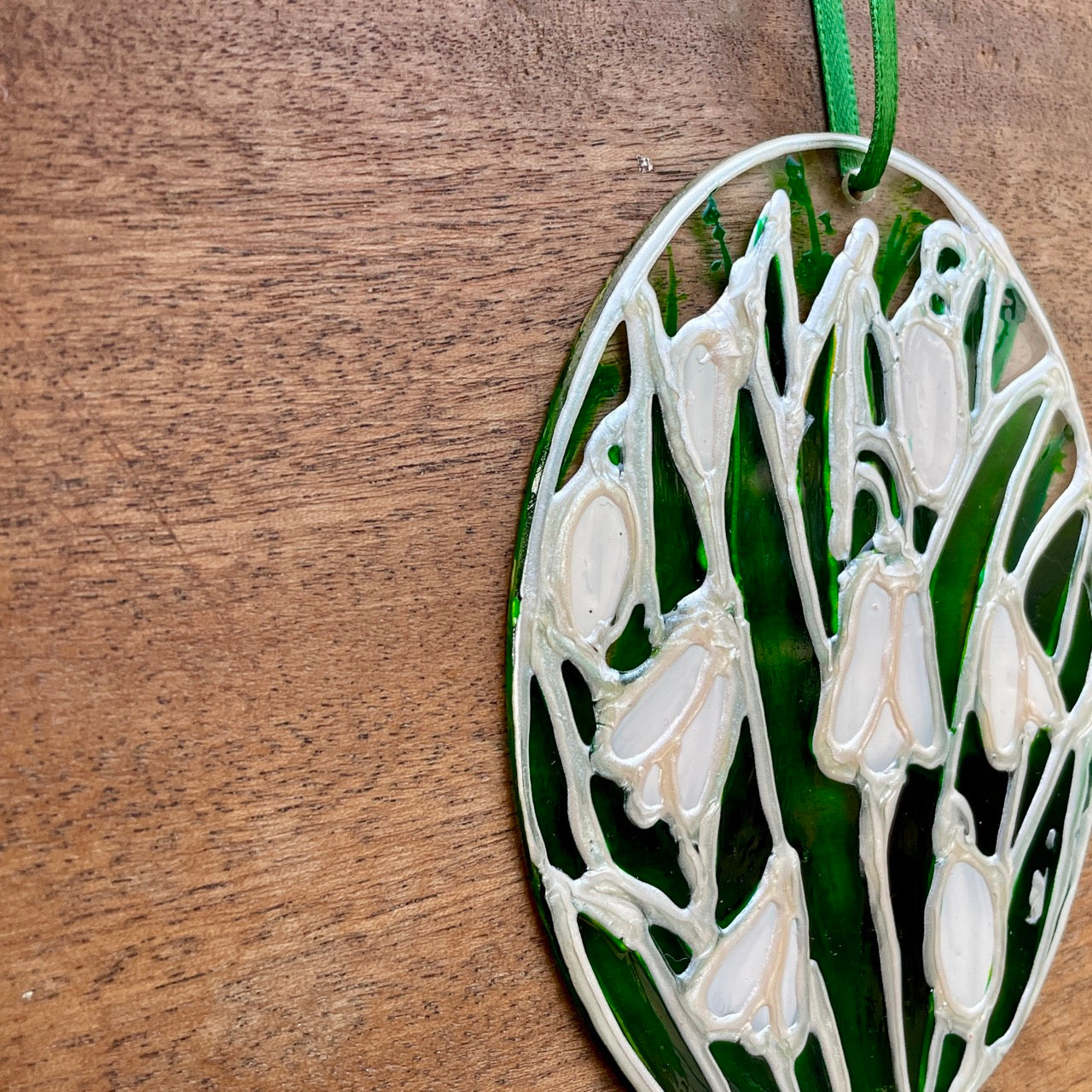 Snowdrops~ Oval suncatcher
