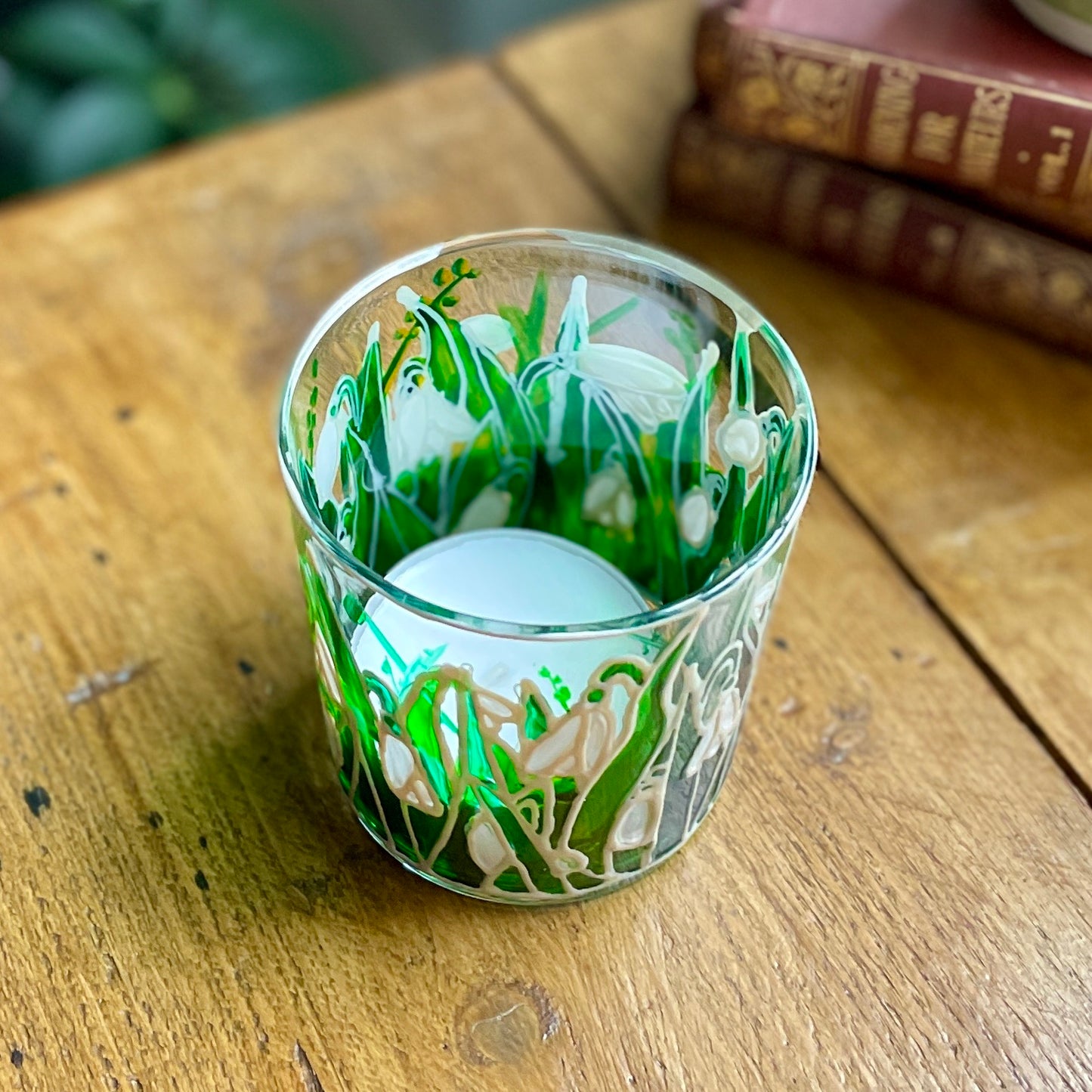 Snowdrops~ Large tealight candleholder