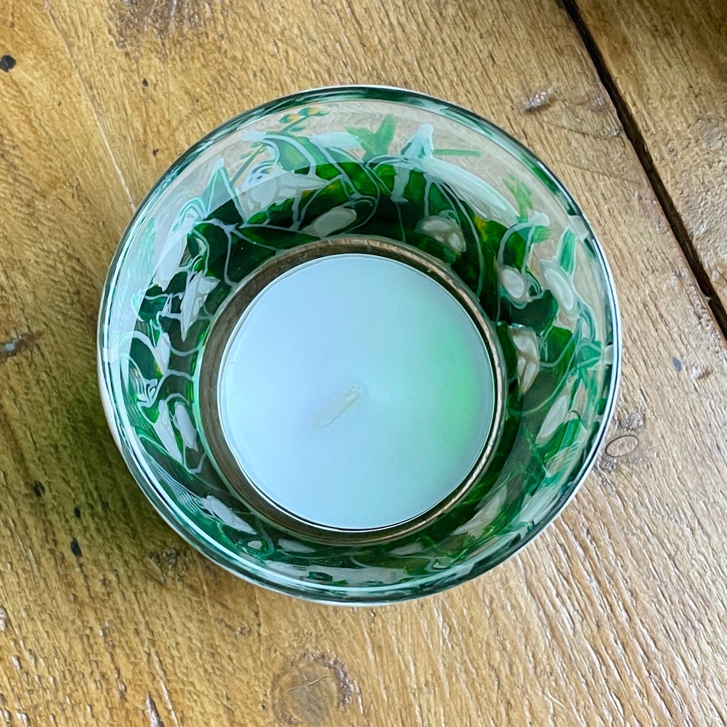 Snowdrops~ Large tealight candleholder