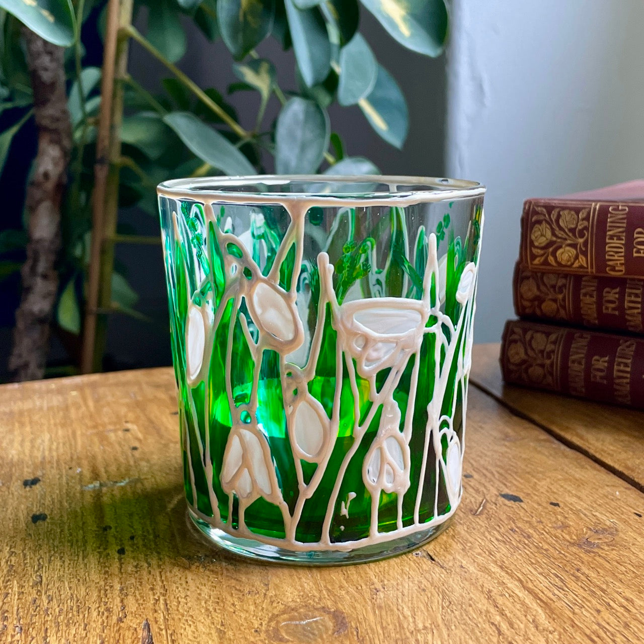 Snowdrops~ Large tealight candleholder