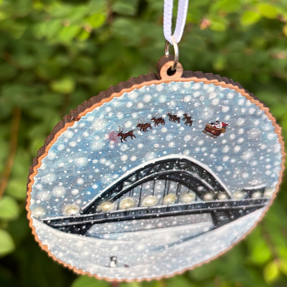 Snow on the Tyne Wooden decoration