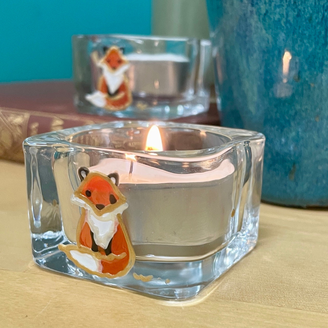 Fox~ Square tealight candleholder
