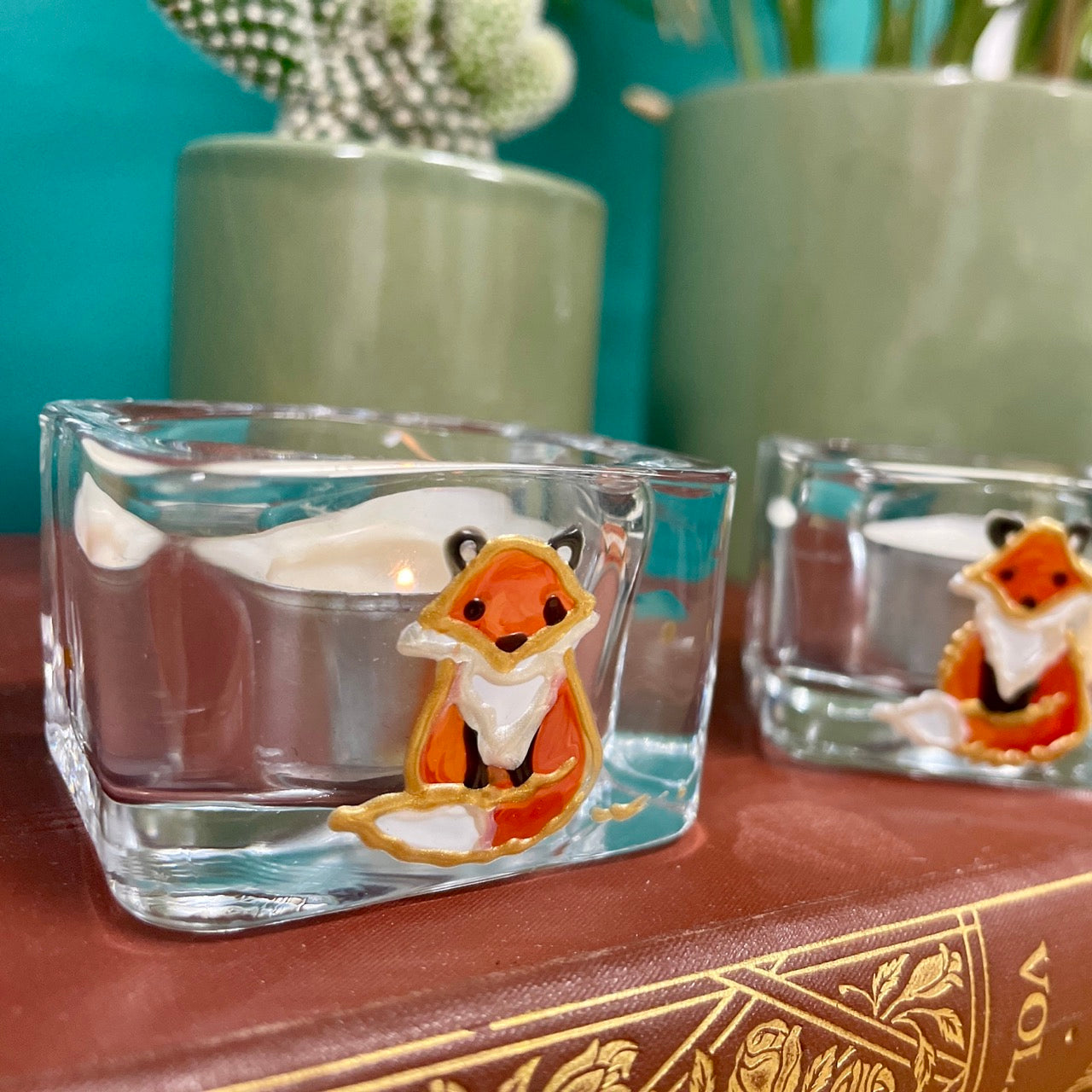 Fox~ Square tealight candleholder
