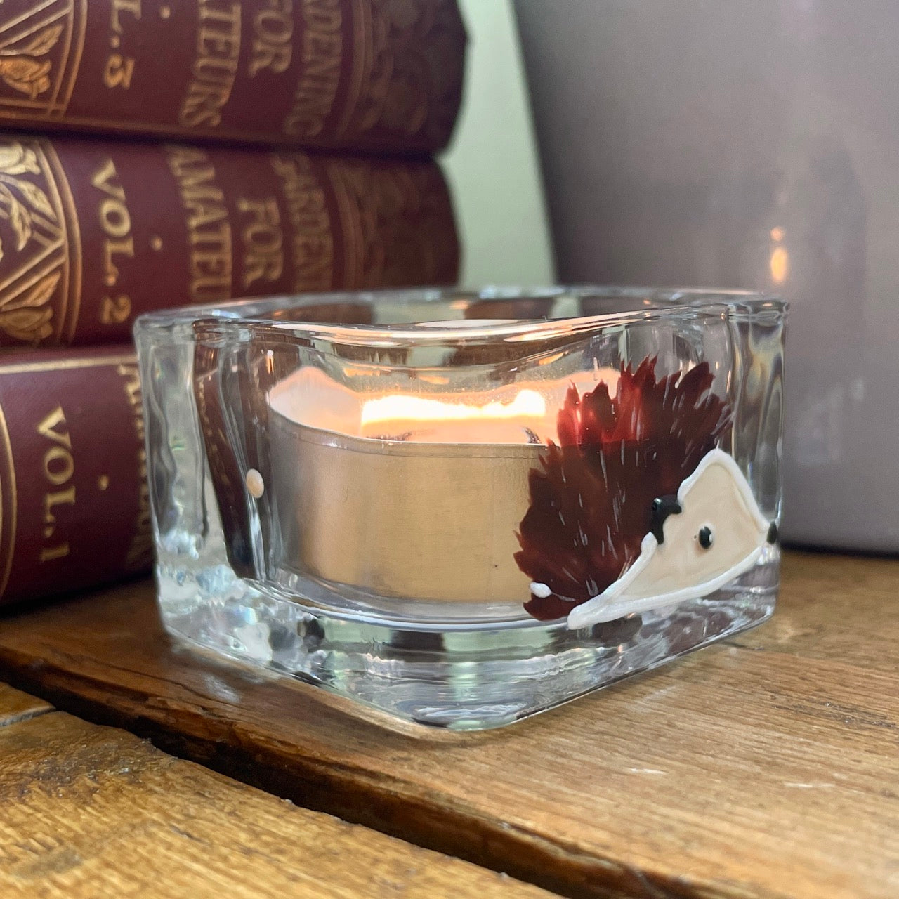 Hedgehog~ Square tealight candleholder