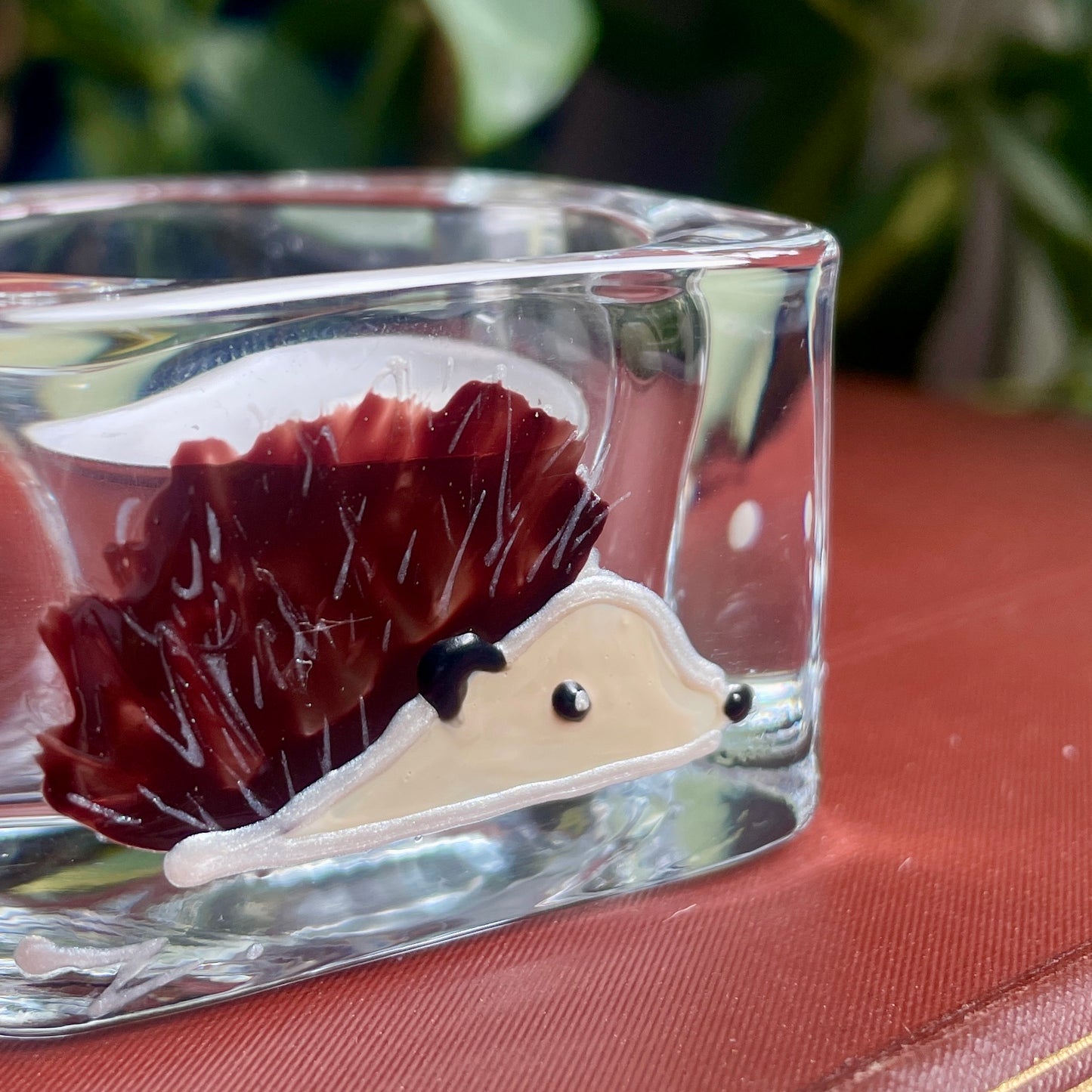 Hedgehog~ Square tealight candleholder