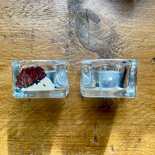Hedgehog~ Square tealight candleholder