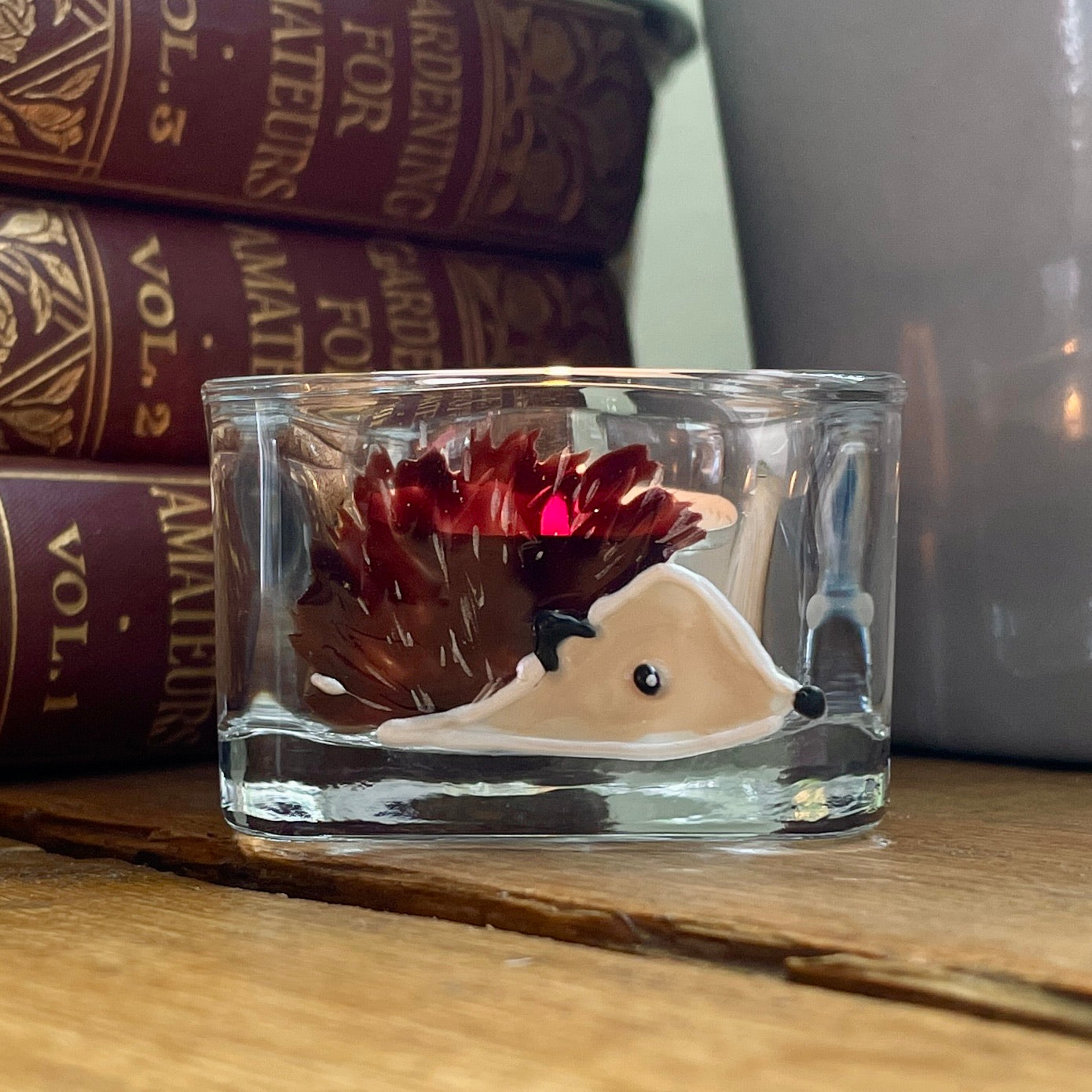 Hedgehog~ Square tealight candleholder
