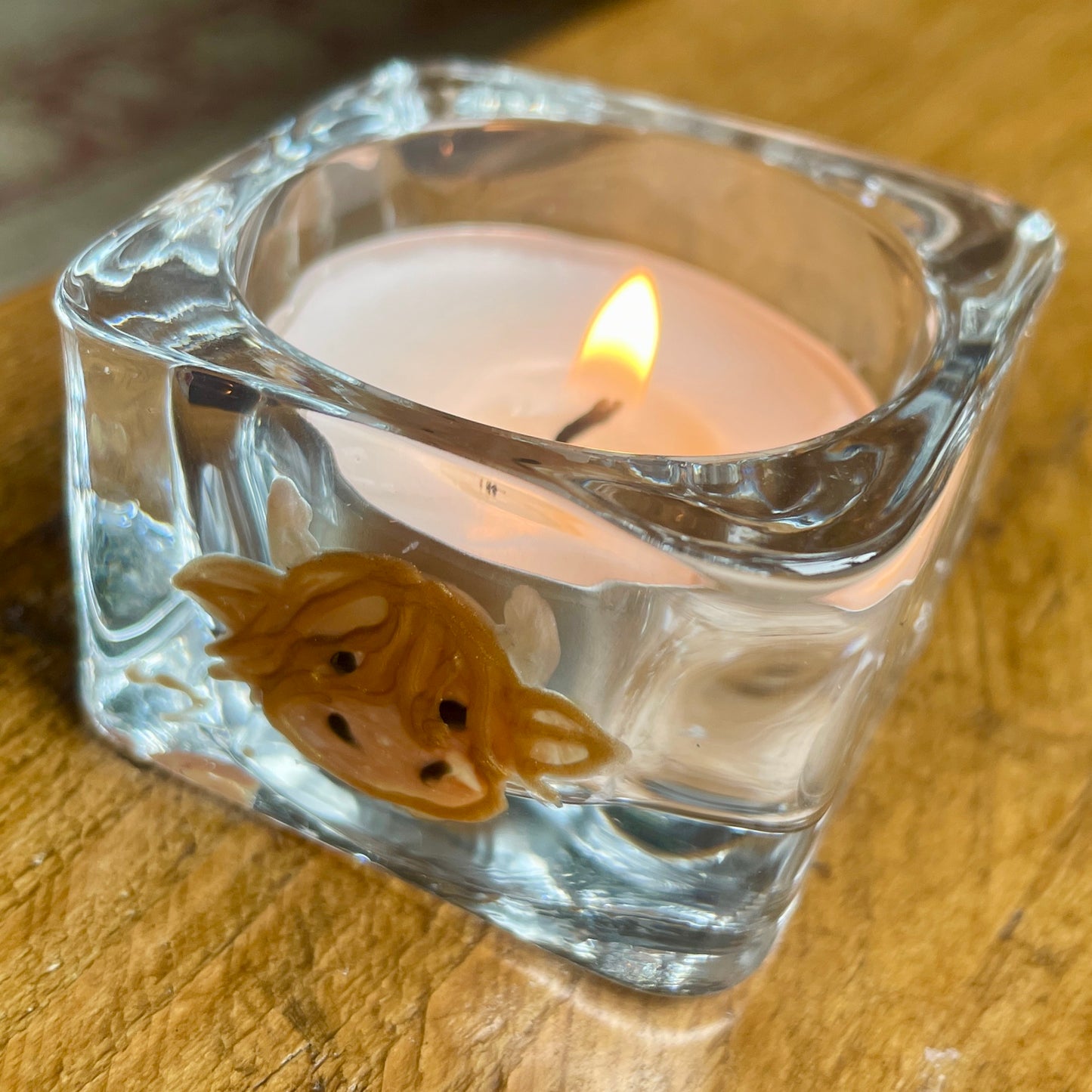 Highland cow~ Square tealight candleholder