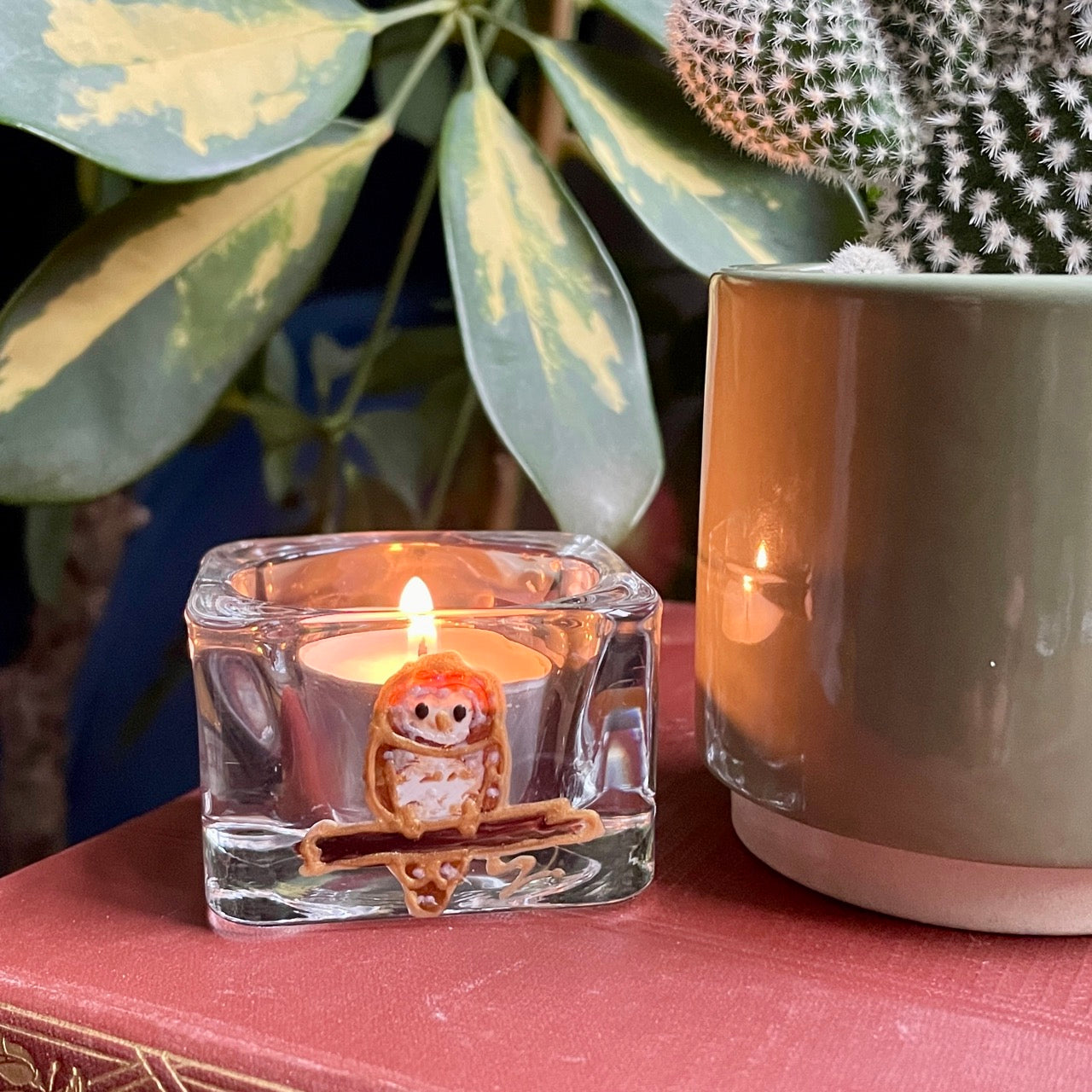 Owl~ Square tealight candleholder