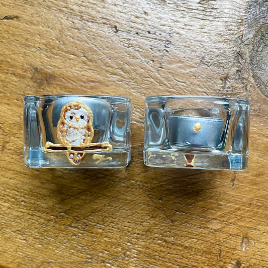 Owl~ Square tealight candleholder