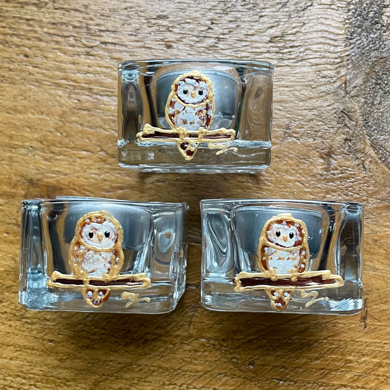 Owl~ Square tealight candleholder