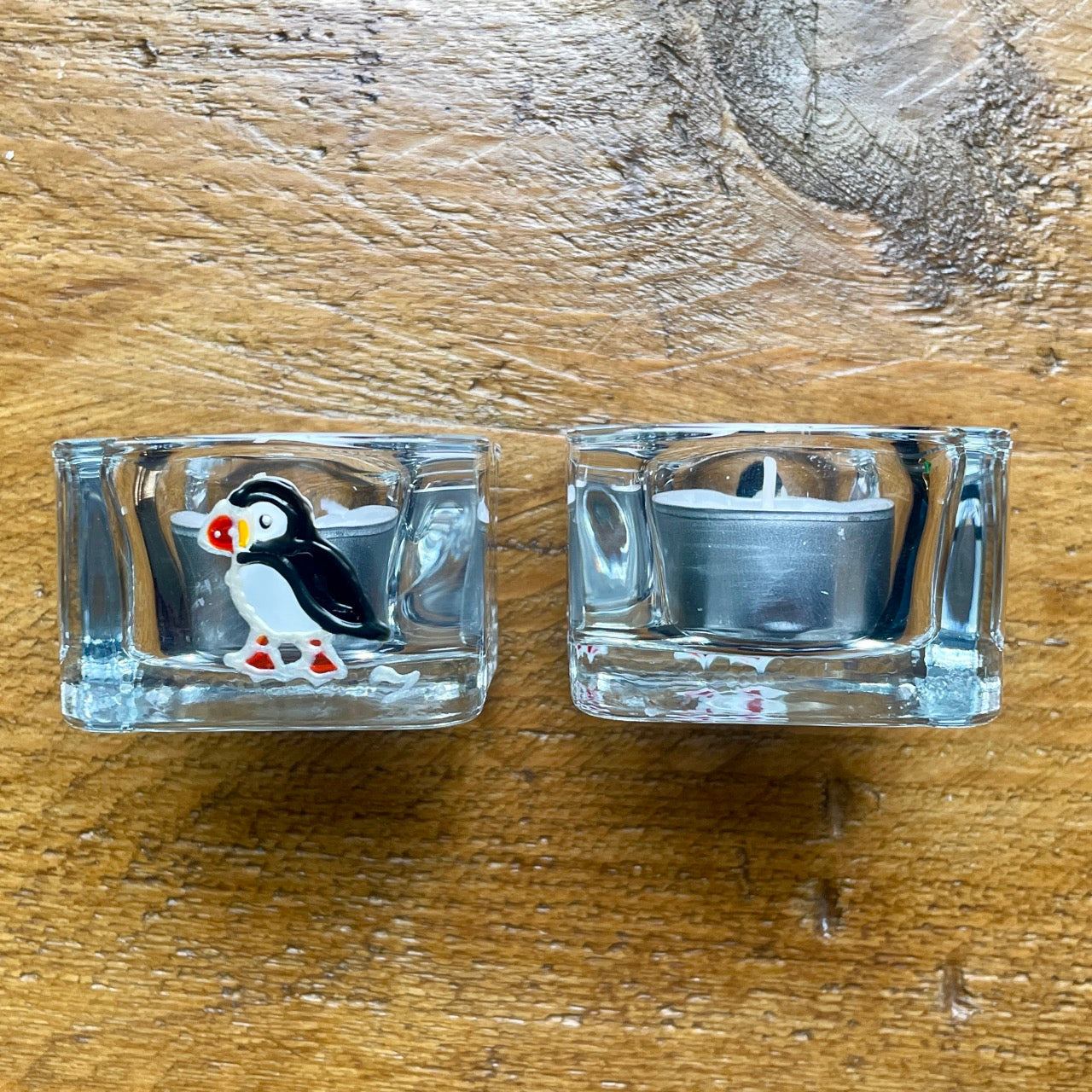 Puffin~ Square tealight candleholder