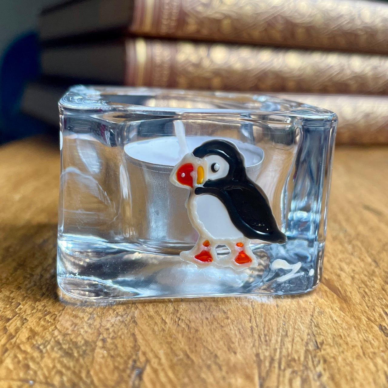 Puffin~ Square tealight candleholder