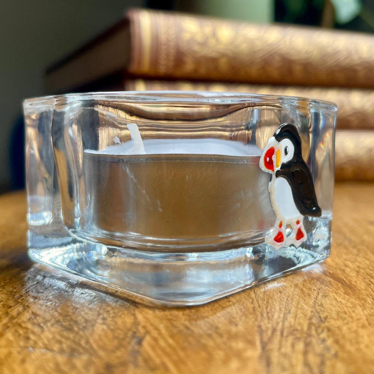 Puffin~ Square tealight candleholder