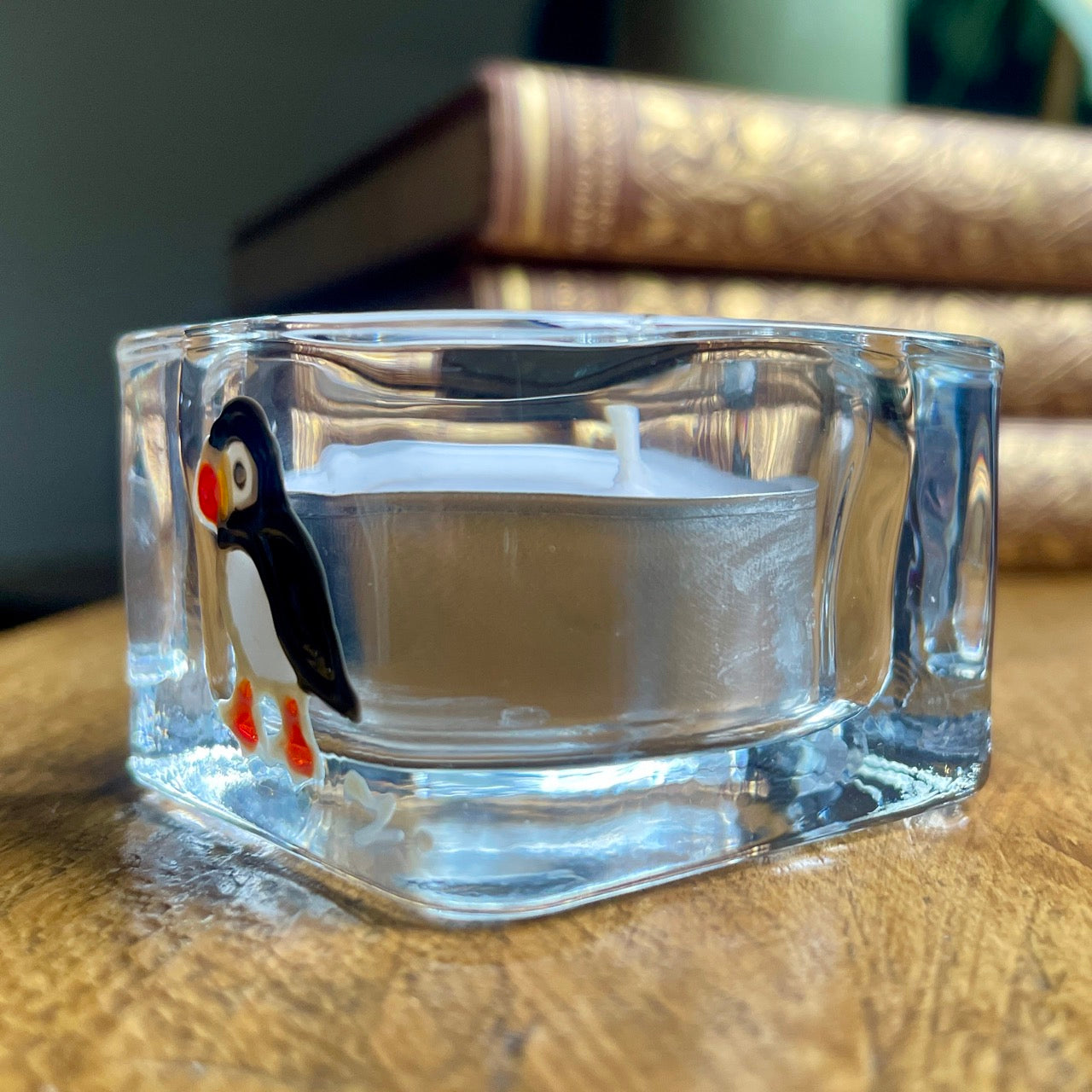 Puffin~ Square tealight candleholder