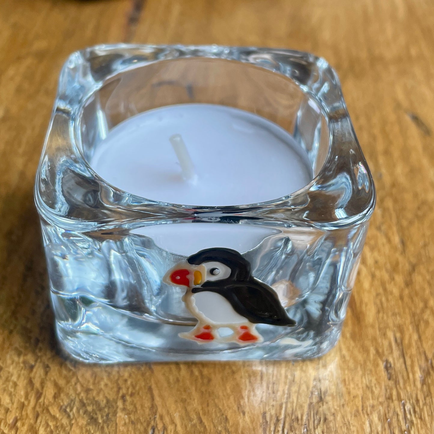 Puffin~ Square tealight candleholder