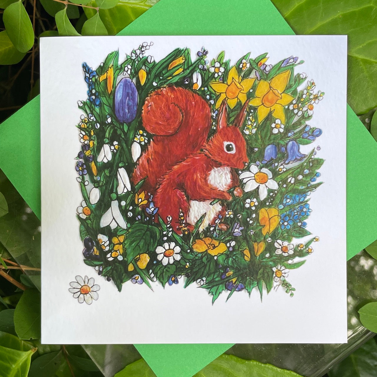 Card~Squirrel in spring