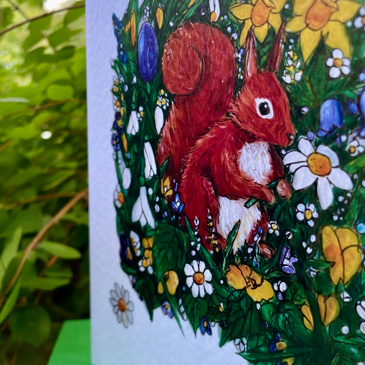 Card~Squirrel in spring