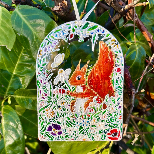 Squirrel in summer~ Window suncatcher