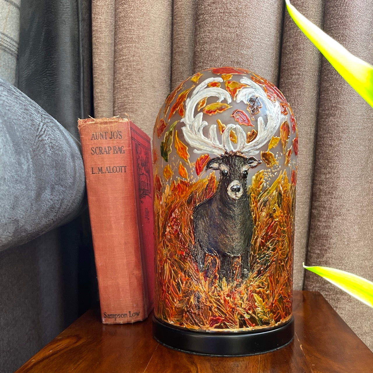 Stag in autumn~ One of a kind table lamp