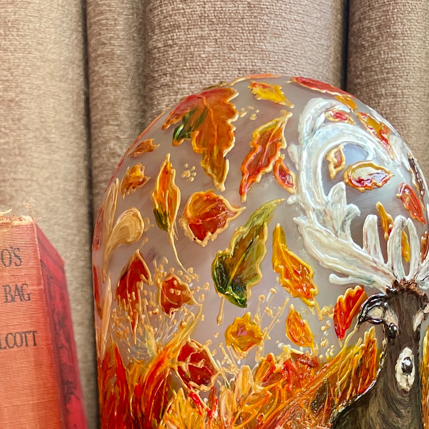 Stag in autumn~ One of a kind table lamp