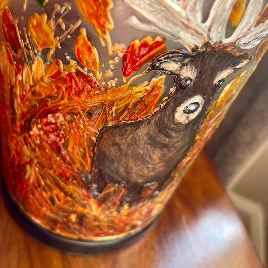 Stag in autumn~ One of a kind table lamp