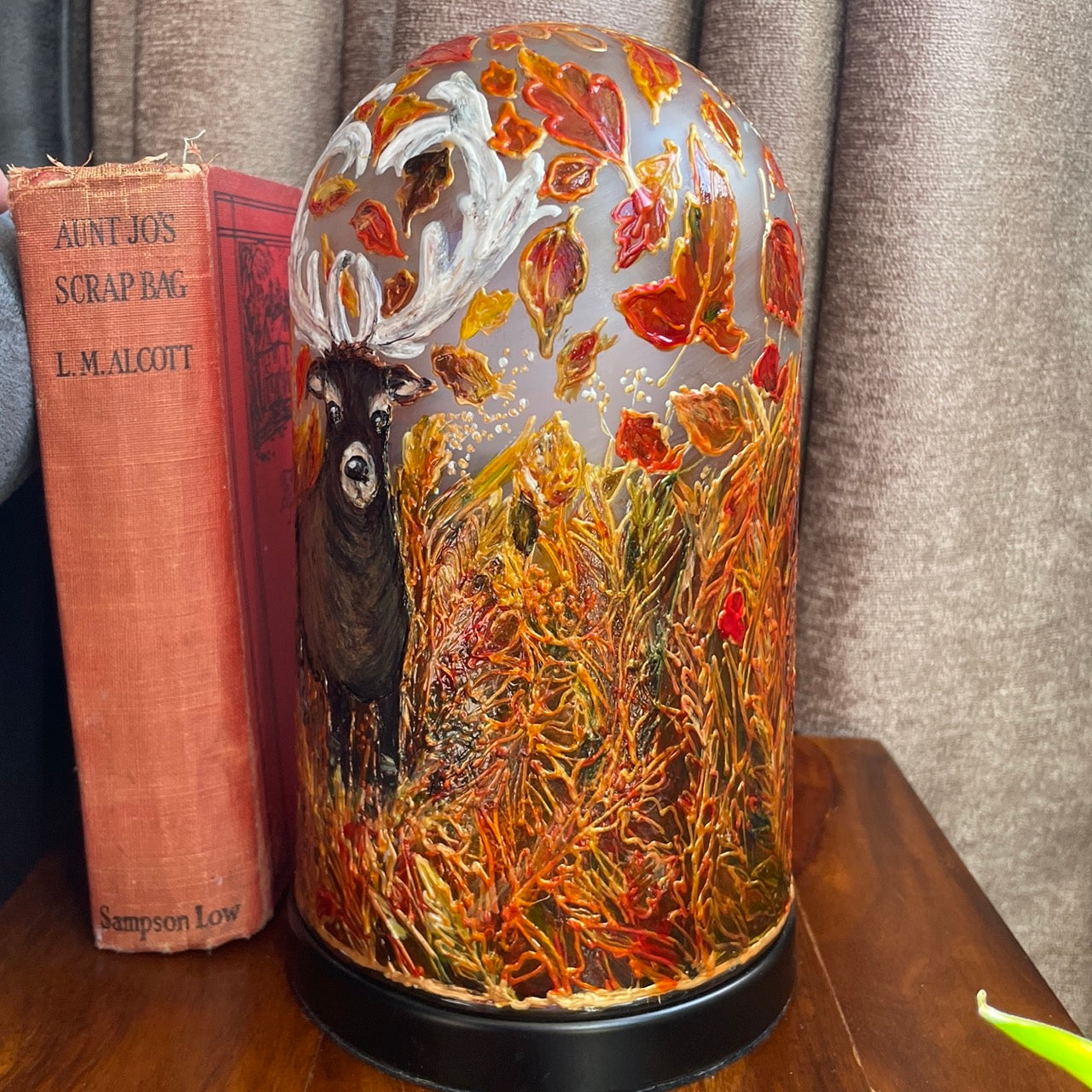Stag in autumn~ One of a kind table lamp