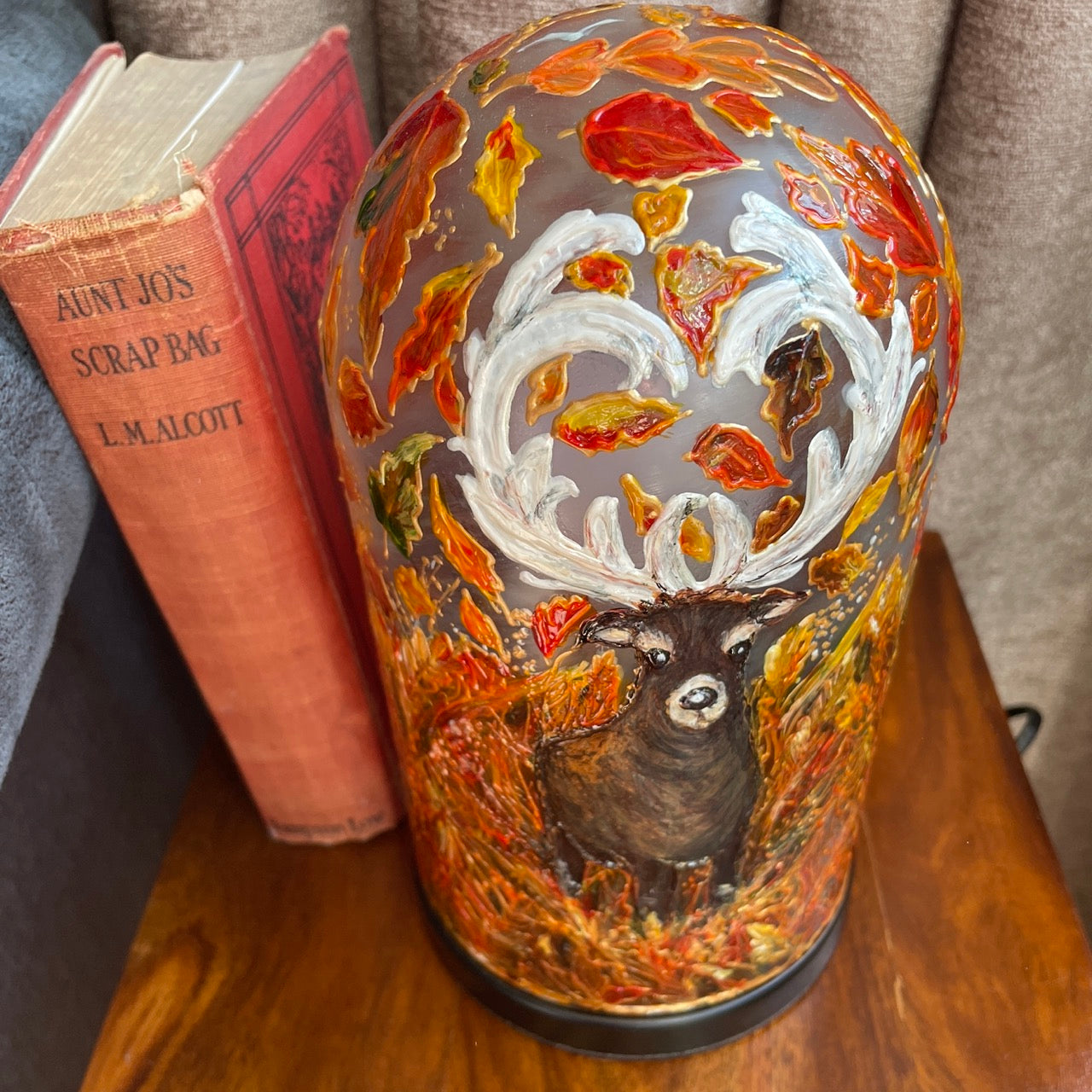 Stag in autumn~ One of a kind table lamp