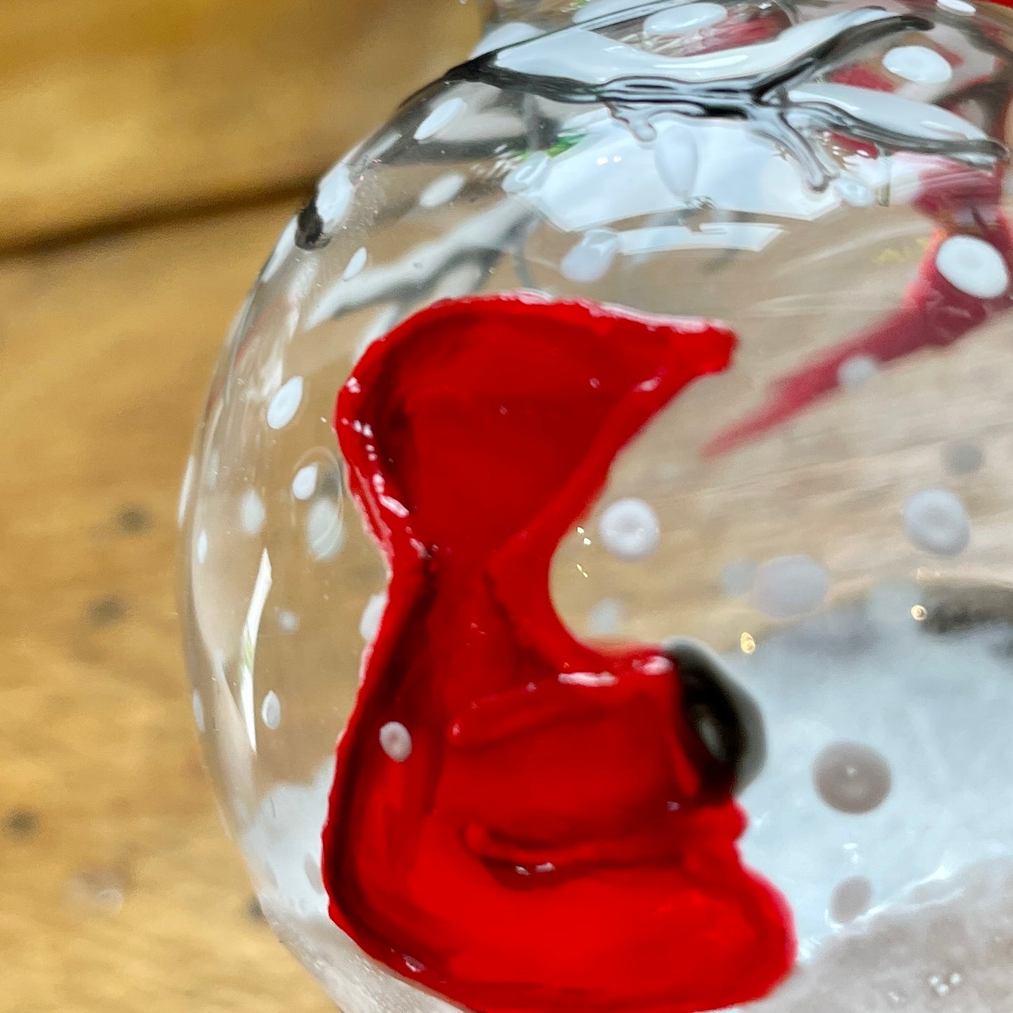 Redhood in snow~ Glass bauble