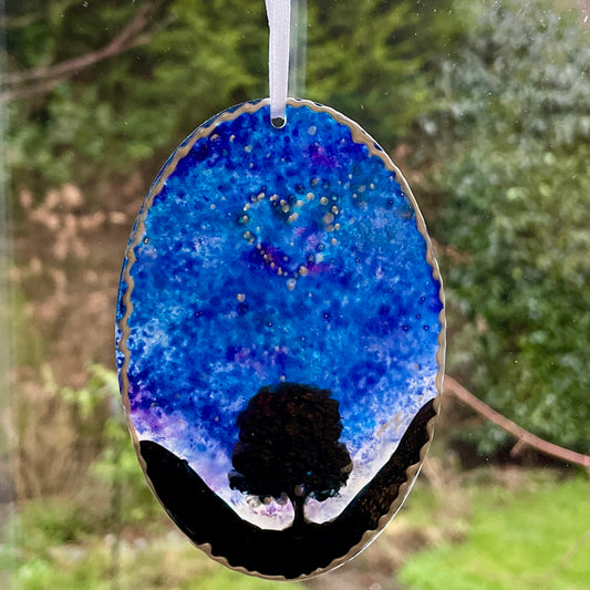 Starry sycamore~ Oval suncatcher