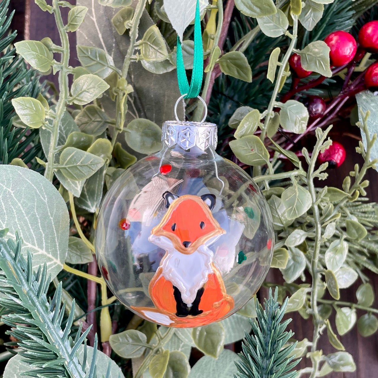 Fox~ Glass bauble