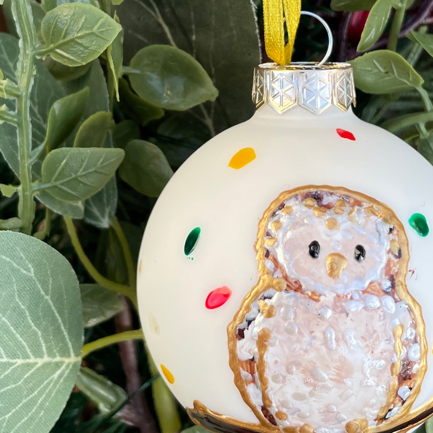 Owl in autumn~ Matt glass bauble